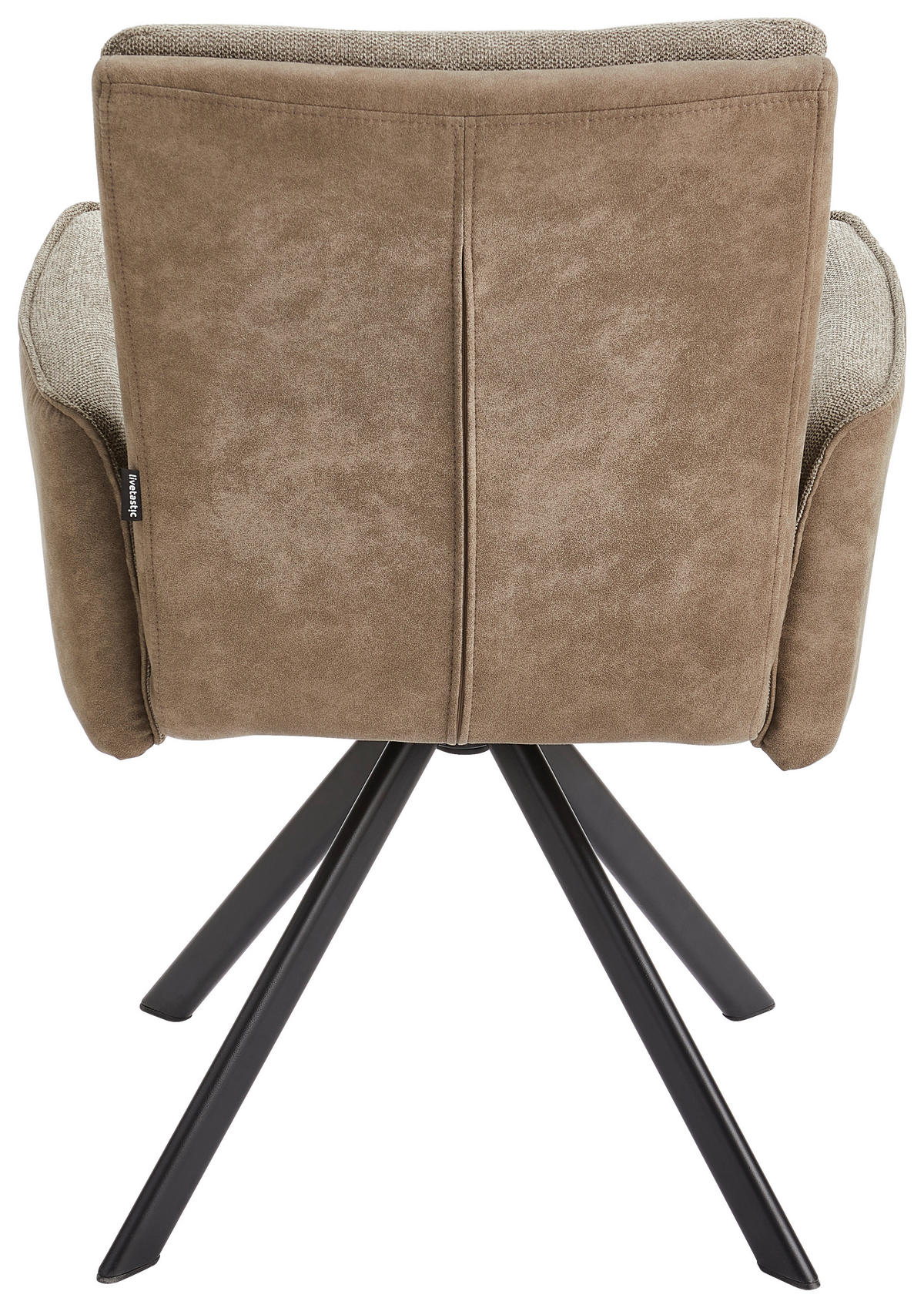 ARMLEHNSTUHL  in Eisen Webstoff, Leinenoptik  - Schwarz/Braun, MODERN, Holz/Textil (61/91/64cm) - Livetastic