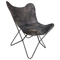 FOTELJA 72/78/92 cm , crna  - crna, Trendi, koža/metal (72/78/92cm) - Ambia Home