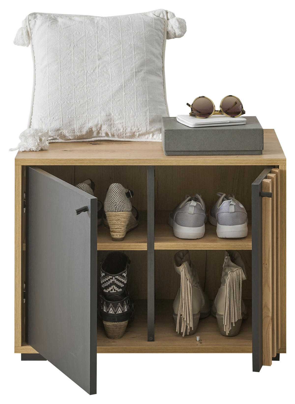 LAVICA DO PREDSIENE, 64,3/47/38 cm - čierna/dub artisan, Design, kompozitné drevo/plast (64,3/47/38cm) - Carryhome