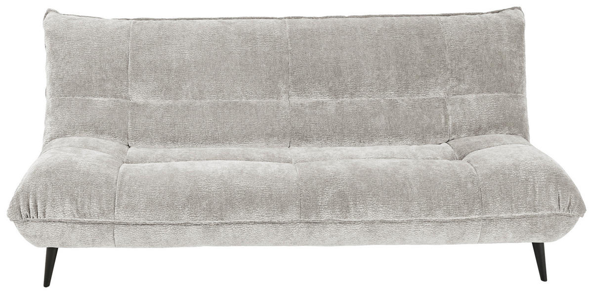 3-SITZER-SOFA in Mikrofaser Grau  - Schwarz/Grau, KONVENTIONELL, Textil/Metall (230/100/101cm) - Hom`in