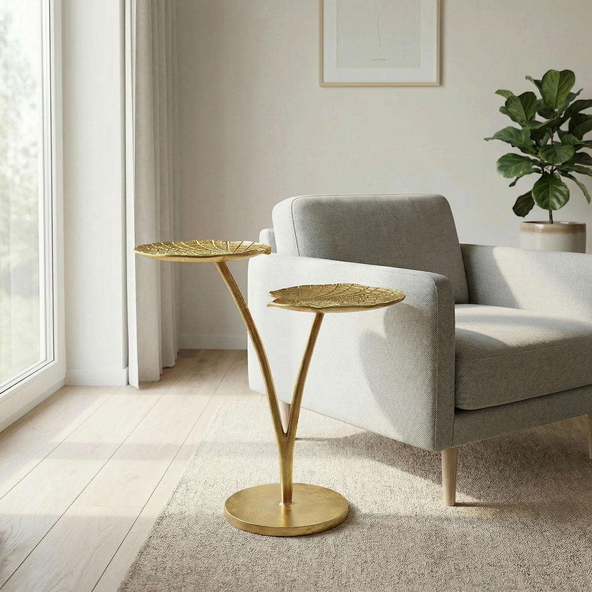 KISASZTAL fém 57/30/57 cm  - aranyszínű, Design, fém (57/30/57cm) - Livetastic