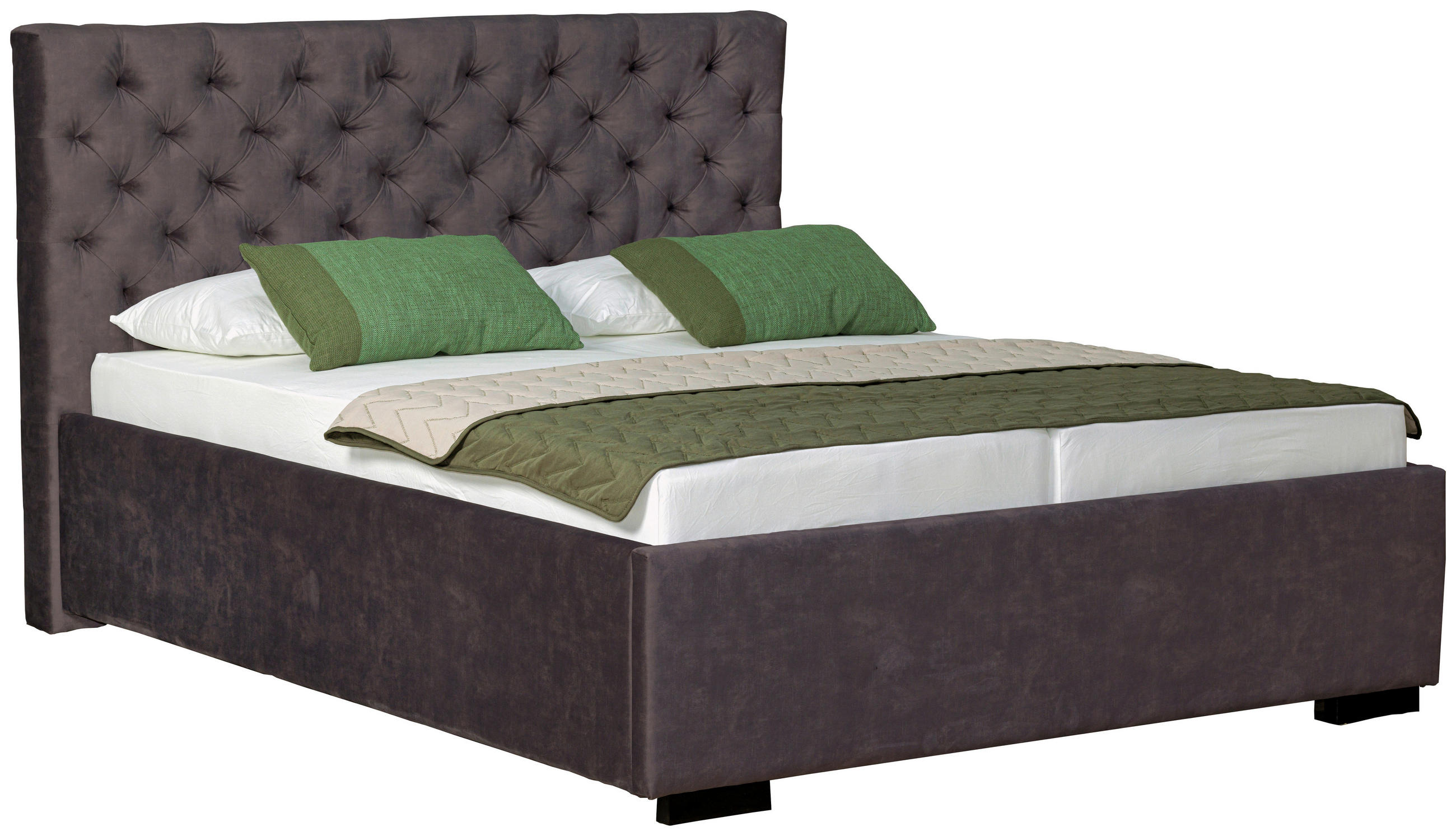 POLSTERBETT gepolstertes Kopfteil, Bettkasten, Lattenroste Anthrazit 160/200 cm  - Anthrazit/Schwarz, Design, Holz/Textil (160/200cm) - Boxxx