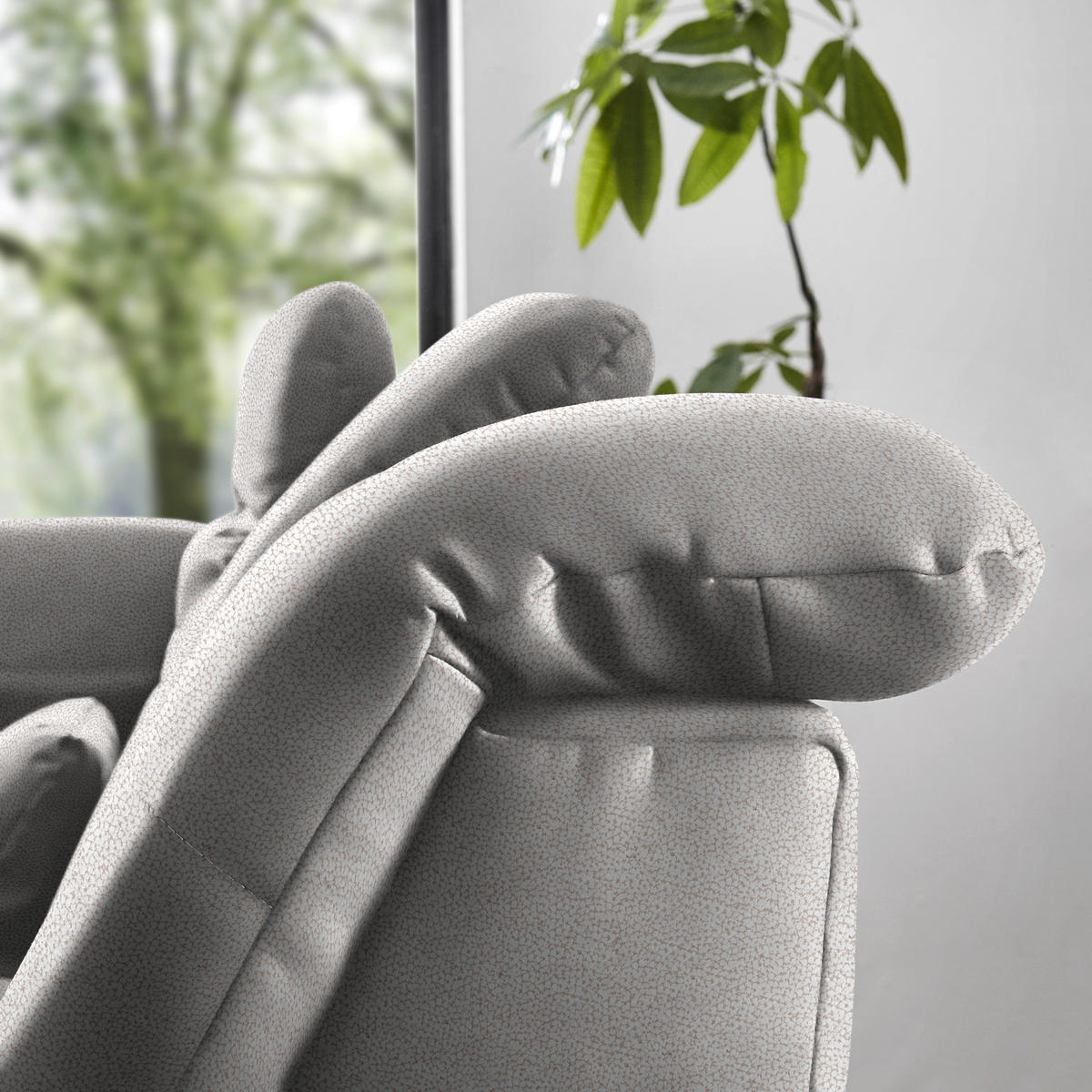 ECKSOFA Flachgewebe Silberfarben  - Chromfarben/Silberfarben, Design, Textil (195/309cm) - Beldomo Style