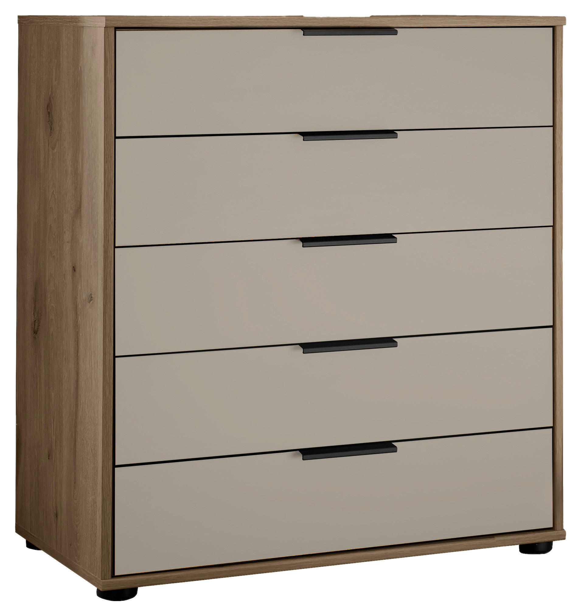 KOMMODE 80/86/43 cm 5 Schublade(n)  - Schieferfarben/Champagner, Modern, Holzwerkstoff/Kunststoff (80/86/43cm) - Venda