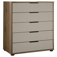 KOMMODE , 80/86/43 cm, 5 Schublade(n)  - Schieferfarben/Champagner, MODERN, Holzwerkstoff/Kunststoff (80/86/43cm) - Venda