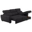 ECKSOFA in Mikrofaser Schwarz  - Schwarz, KONVENTIONELL, Kunststoff/Textil (285/177cm) - Carryhome
