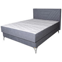KÁRPITOZOTT ÁGY 160/200 cm  szürke  - ezüstszínű/szürke, Basics, textil/fém (160/200cm) - Cardo