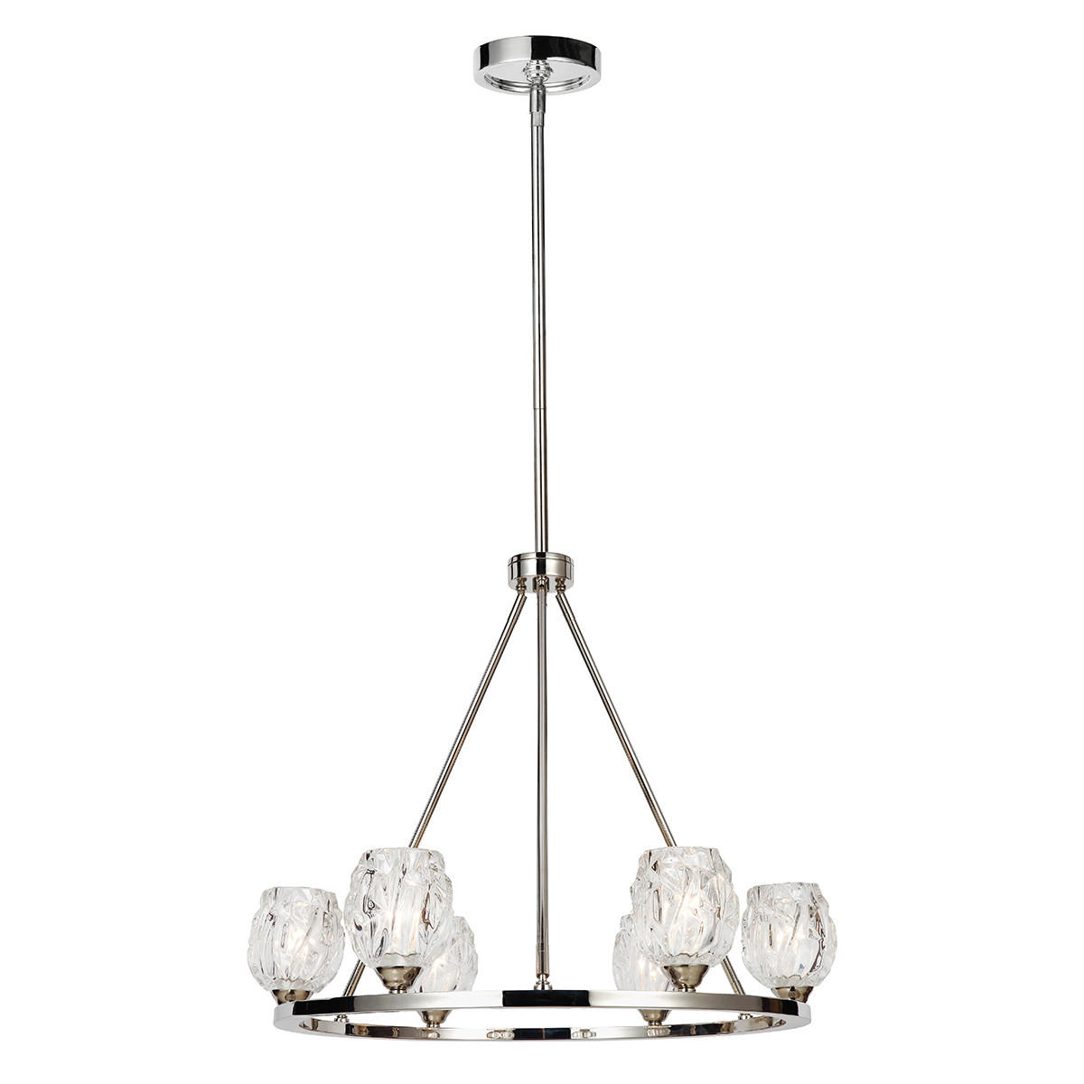 KRONLEUCHTER 67.3/65  cm    - Nickelfarben, Konventionell, Glas/Metall (67.3/65 cm) - Elstead Lighting
