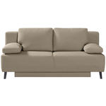 SCHLAFSOFA  in Flachgewebe Cappuccino  - Schwarz/Cappuccino, MODERN, Textil/Metall (197/92/88cm) - Novel