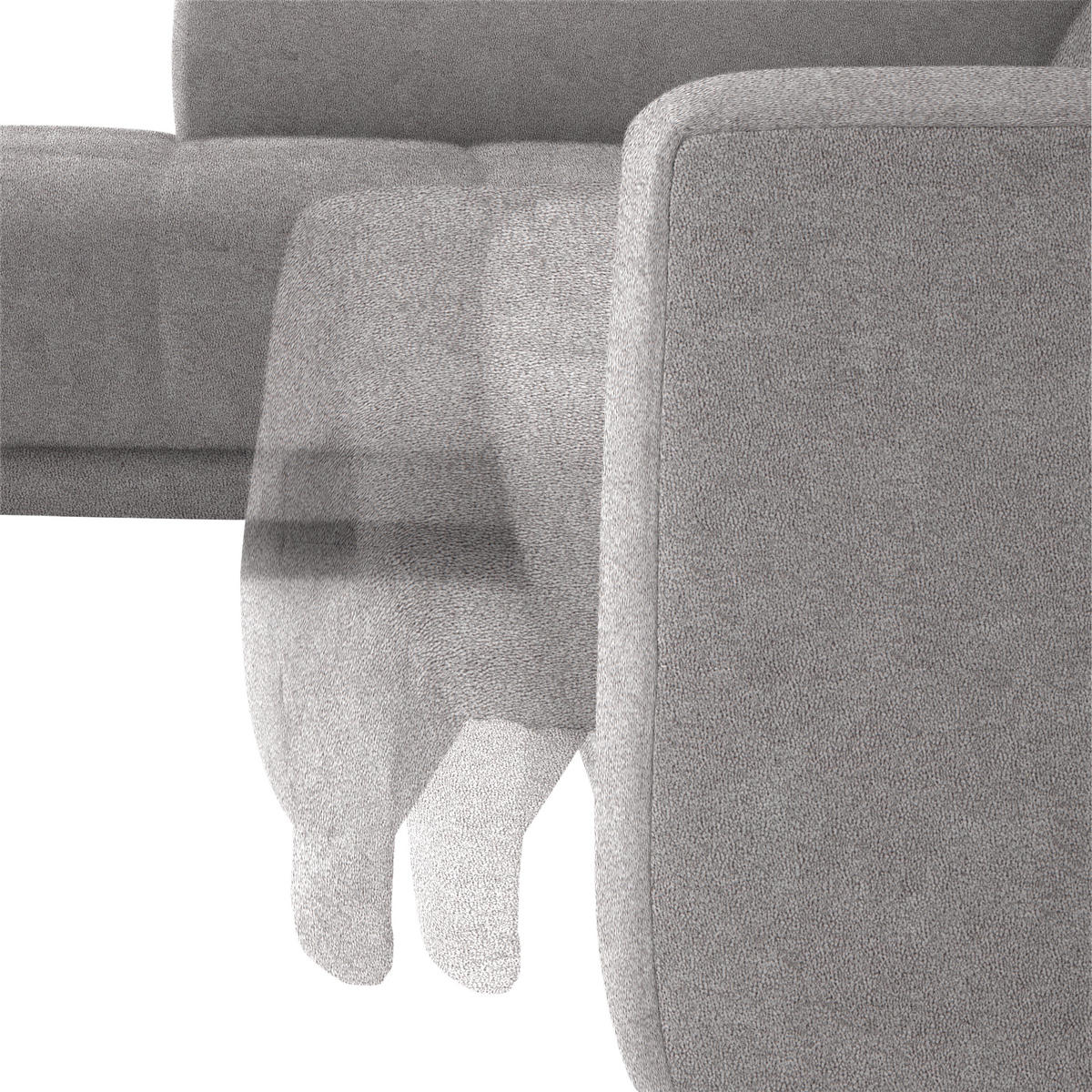 ECKSOFA in Mikrofaser Hellgrau  - Hellgrau/Schwarz, Design, Textil/Metall (207/301cm) - Xora
