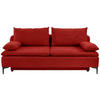 SCHLAFSOFA in Flachgewebe Bordeaux  - Bordeaux/Schwarz, Design, Textil/Metall (203/75/100cm) - MID.YOU