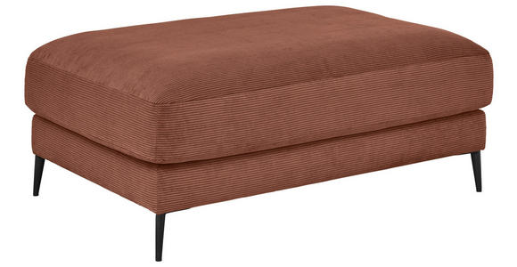 HOCKER Feincord Rostfarben  - Rostfarben/Schwarz, Design, Textil/Metall (120/43/90cm) - Dieter Knoll
