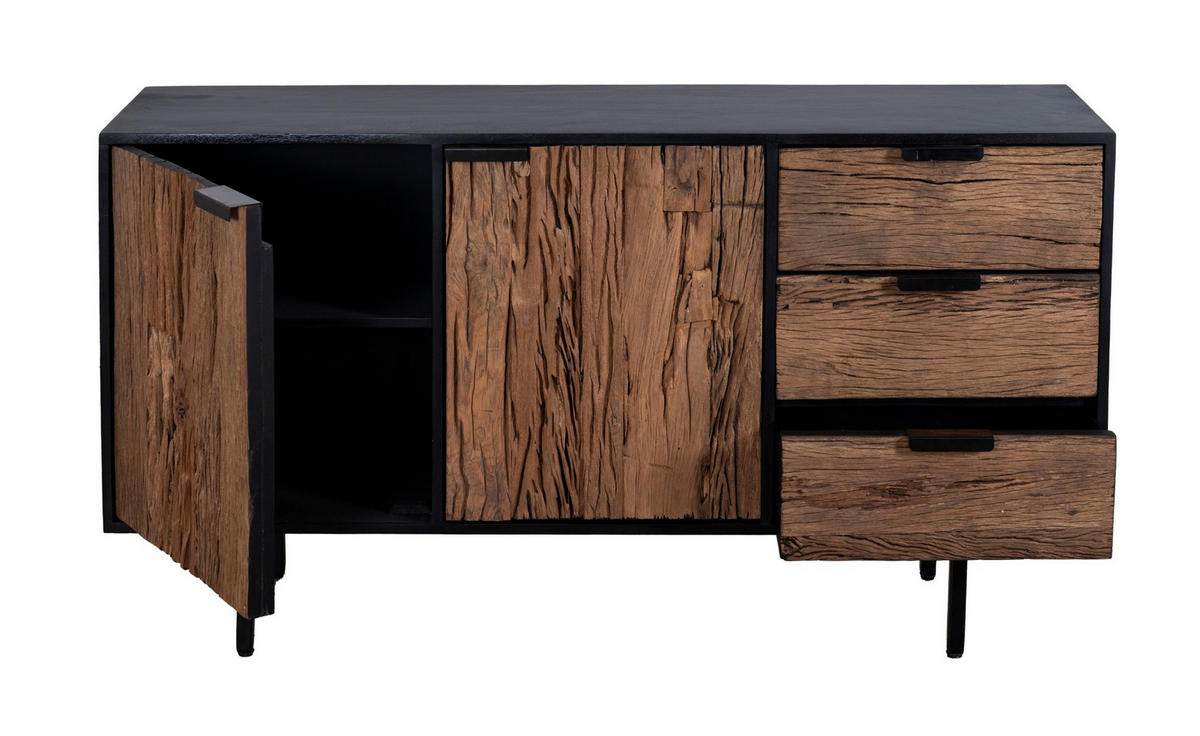 SIDEBOARD  in 150/75/40 cm  - Schwarz/Naturfarben, Design, Holz/Metall (150/75/40cm) - Livetastic