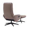 RELAXSESSELSET mit Funktion Mikrofaser Relaxfunktion, Hocker    - Taupe/Schwarz, Design, Textil/Metall (77/107/75cm) - Xora