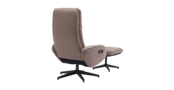 RELAXSESSELSET mit Funktion Mikrofaser Relaxfunktion, Hocker    - Taupe/Schwarz, Design, Textil/Metall (77/107/75cm) - Xora