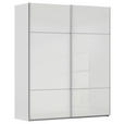 SCHWEBETÜRENSCHRANK  in Grau, Weiß  - Alufarben/Weiß, KONVENTIONELL, Glas/Holzwerkstoff (181/223/67cm) - Novel