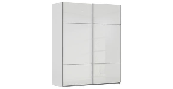 SCHWEBETÜRENSCHRANK  in Grau, Weiß  - Alufarben/Weiß, KONVENTIONELL, Glas/Holzwerkstoff (181/223/67cm) - Novel