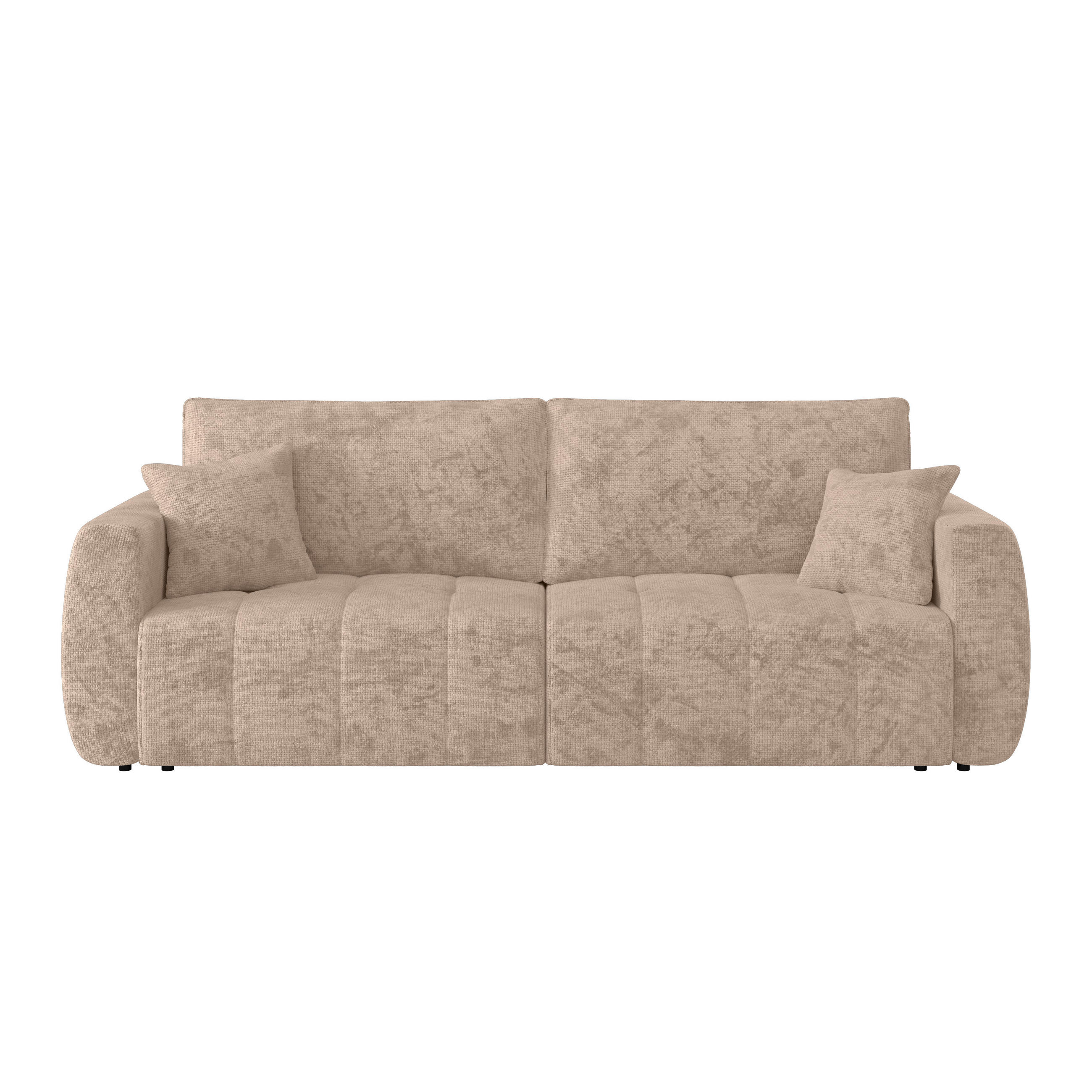 SCHLAFSOFA  mit Stoffauswahl Webstoff Beige  - Beige/Schwarz, MODERN, Holz/Textil (245/74-90/104cm) - MID.YOU