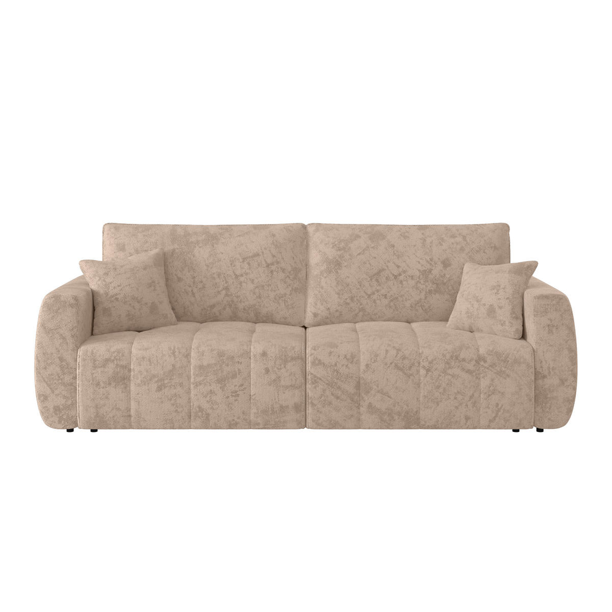 SCHLAFSOFA  mit Stoffauswahl Webstoff Beige  - Beige/Schwarz, MODERN, Holz/Textil (245/74-90/104cm) - MID.YOU