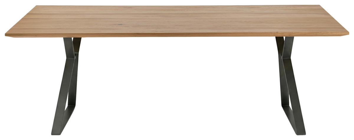 ESSTISCH 180/100/76 cm Echtholz  Holz, Metall in verschiedenen Größen erhältlich Schwarz, Eichefarben  - Eichefarben/Schwarz, Design, Holz/Metall (180/100/76cm) - Musterring