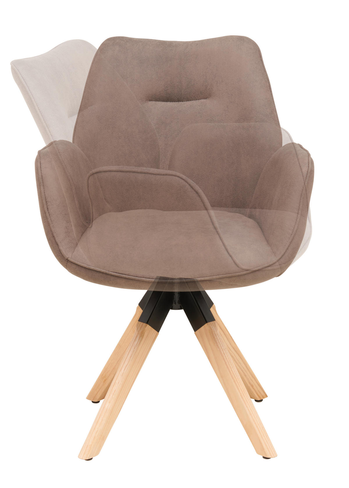 ARMLEHNSTUHL in Holz, Textil Braun, Naturfarben  - Braun/Naturfarben, MODERN, Holz/Textil (61/86/62cm) - Livetastic