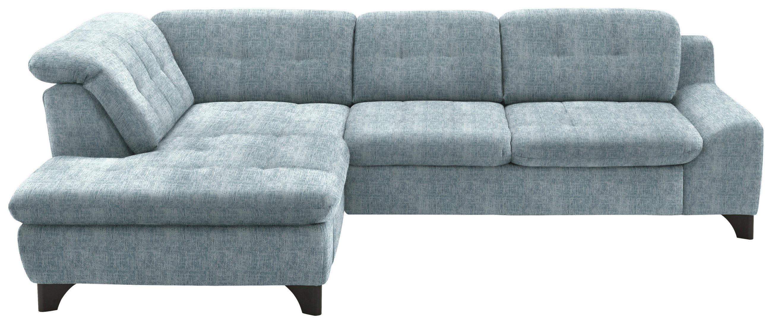 HÖRNSOFFA i chenille pastellblå  - svart/pastellblå, Klassisk, metall/textil (200/281cm) - MID.YOU