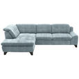 ECKSOFA in Chenille Pastellblau  - Pastellblau/Schwarz, KONVENTIONELL, Textil/Metall (200/281cm) - Carryhome