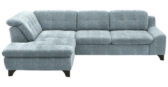 ECKSOFA in Chenille Pastellblau  - Pastellblau/Schwarz, KONVENTIONELL, Textil/Metall (200/281cm) - Carryhome