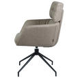 ARMLEHNSTUHL  Stoffauswahl, Sitzfläche 360° drehbar, automatische Rückholfunktion Webstoff  Grau, Schwarz  - Schwarz/Grau, Design, Textil/Metall (62/92/66cm) - Dieter Knoll