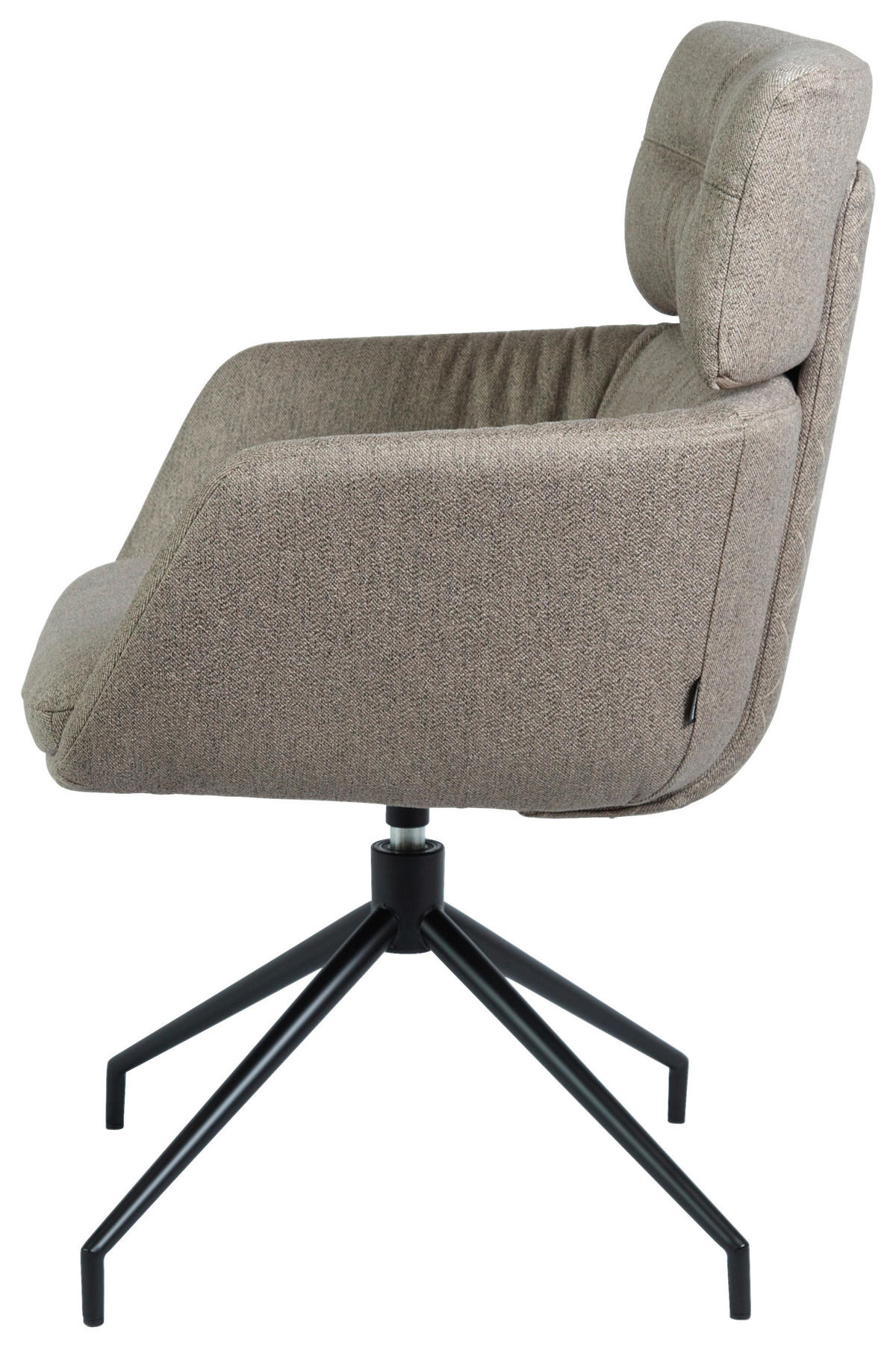 ARMLEHNSTUHL  Stoffauswahl, Sitzfläche 360° drehbar, automatische Rückholfunktion Webstoff  Grau, Schwarz  - Schwarz/Grau, Design, Textil/Metall (62/92/66cm) - Dieter Knoll