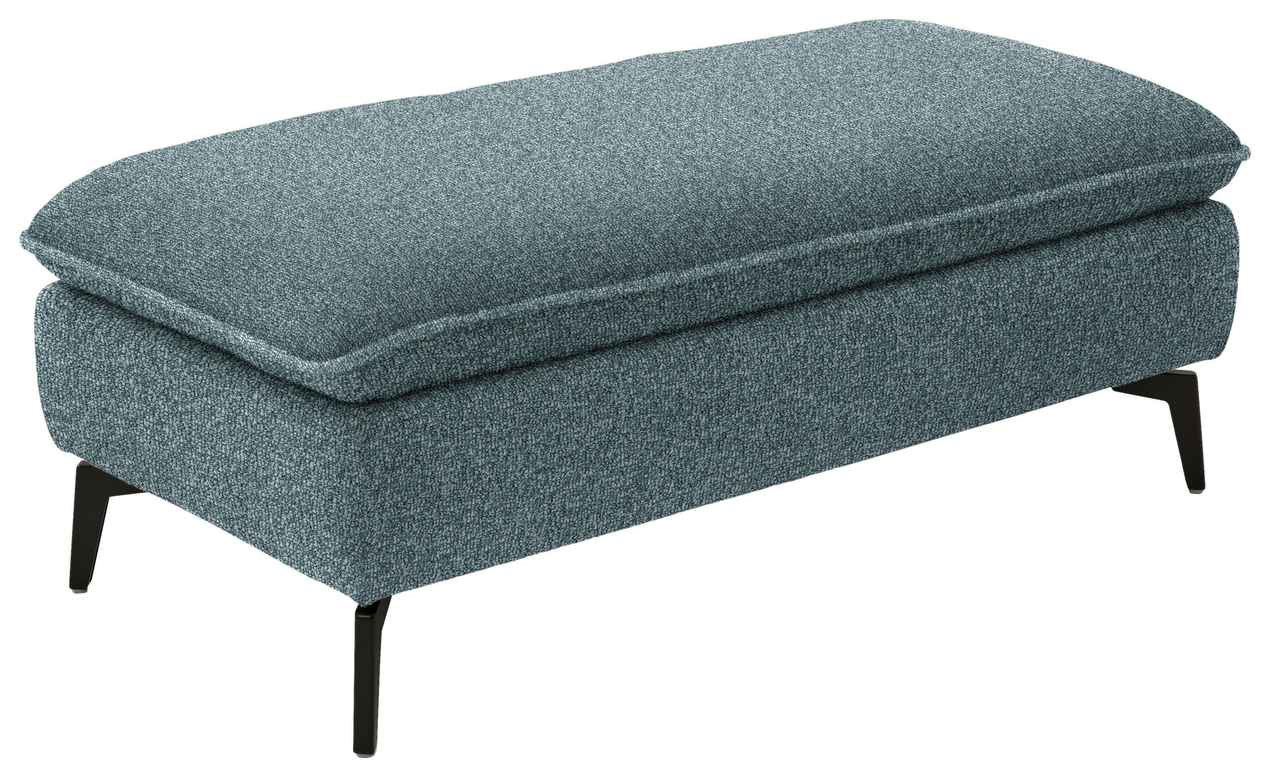HOCKER in Textil Blaugrau  - Blaugrau/Schwarz, Design, Textil/Metall (130/46/65cm) - Valdera