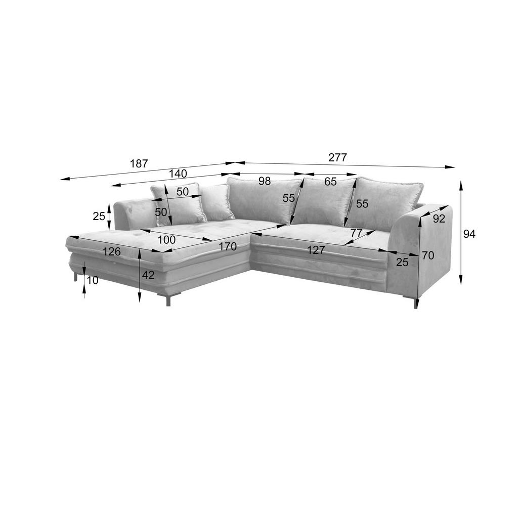 Thumbnail - Livetastic Eckschlafsofa, Beige, Textil, 4-Sitzer, Füllung: Schaumstoff, 277x187 cm, Made in EU, Rücken echt, Armteil li...