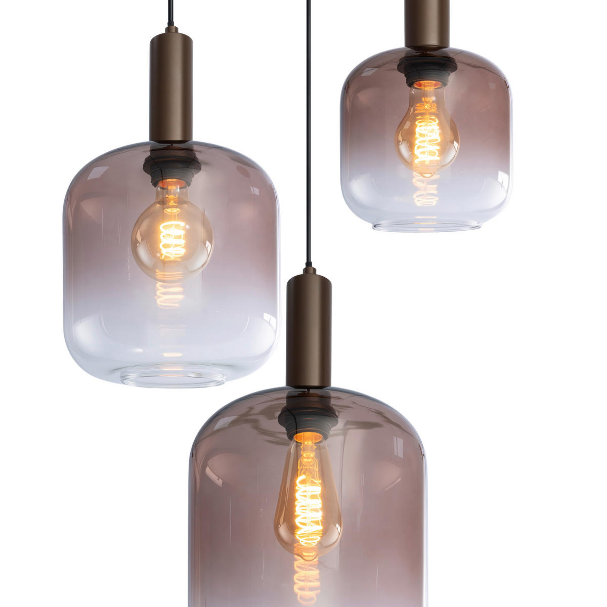 HÄNGELEUCHTE 42/120 cm  - Braun, Trend, Glas/Metall (42/120cm) - Collet's Monde