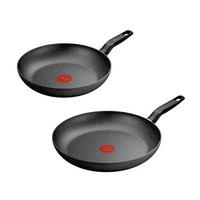 PFANNENSET Dark Essential Aluminium 2-teilig  - Schwarz, Basics, Metall (24 / 28cm) - Tefal