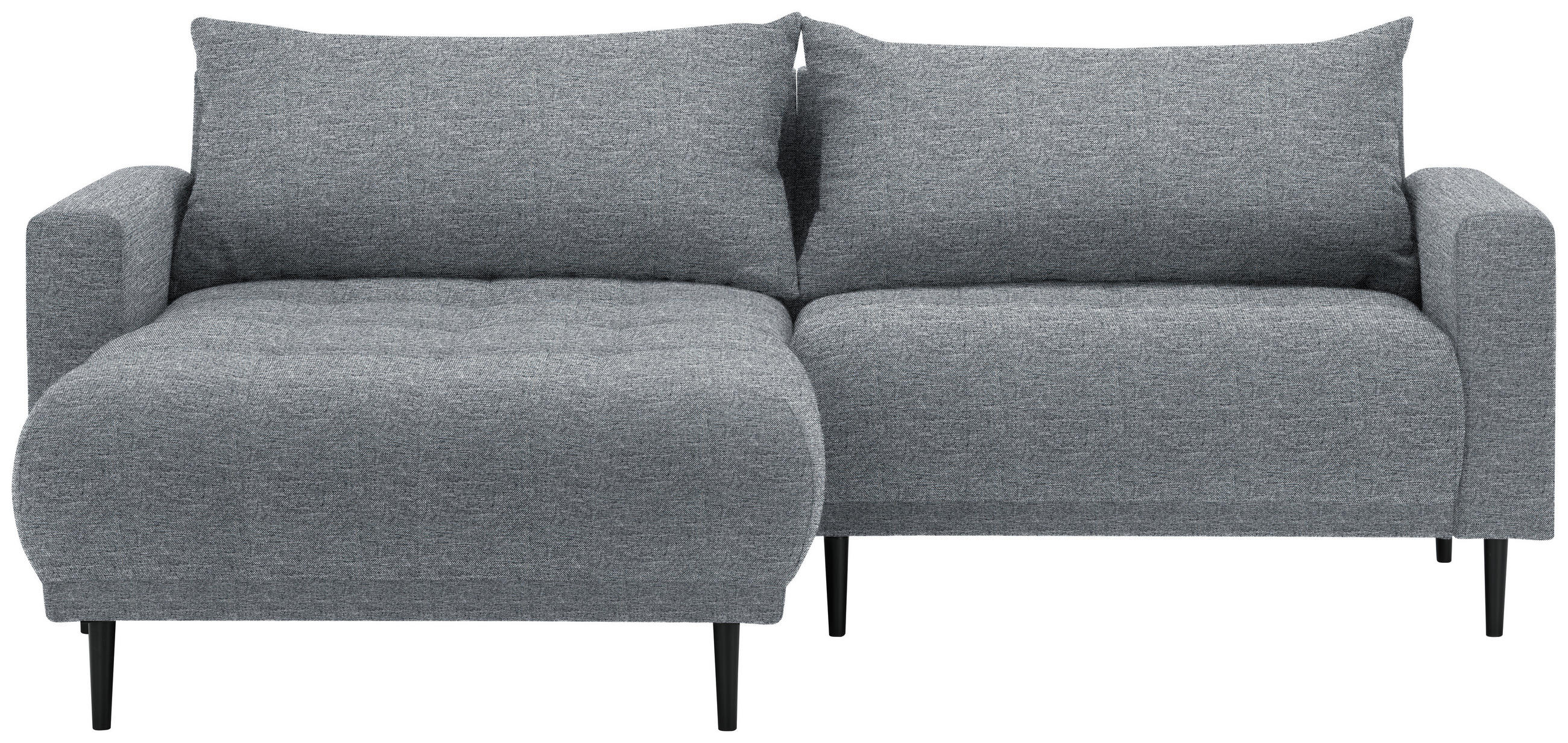 ECKSOFA in Flachgewebe Dunkelgrau  160/215 cm  - Dunkelgrau/Schwarz, Design, Holz/Textil (160/215cm) - Stylife