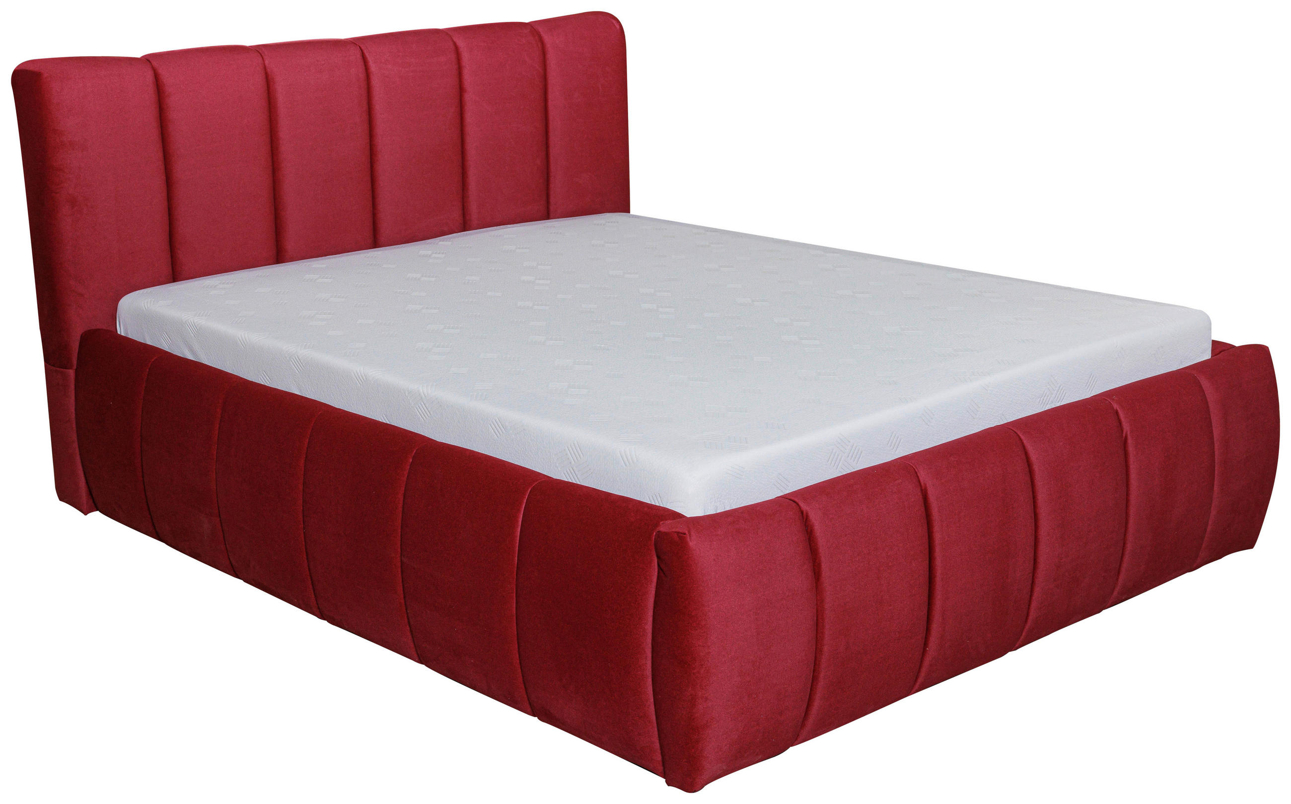 Pat Tapițat 160x200 Cm, vișiniu