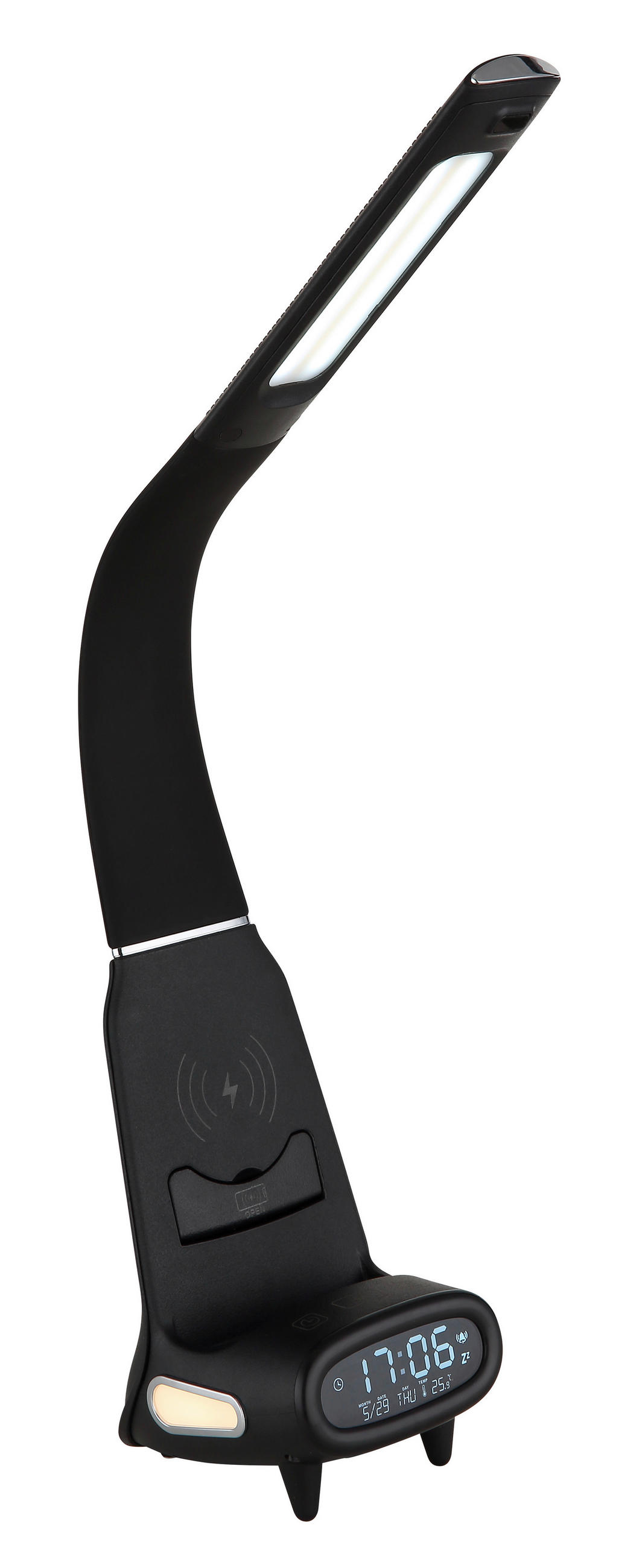 LED-TISCHLEUCHTE 25/10/50 cm   - Chromfarben/Schwarz, Design, Kunststoff (25/10/50cm) - Globo