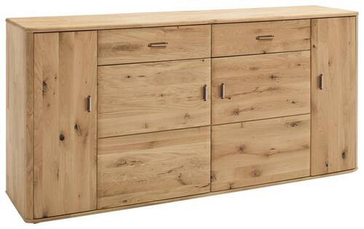 SIDEBOARD 186/90/44 cm  in Eichefarben  - Eichefarben/Silberfarben, Design, Holz/Metall (186/90/44cm) - Livetastic