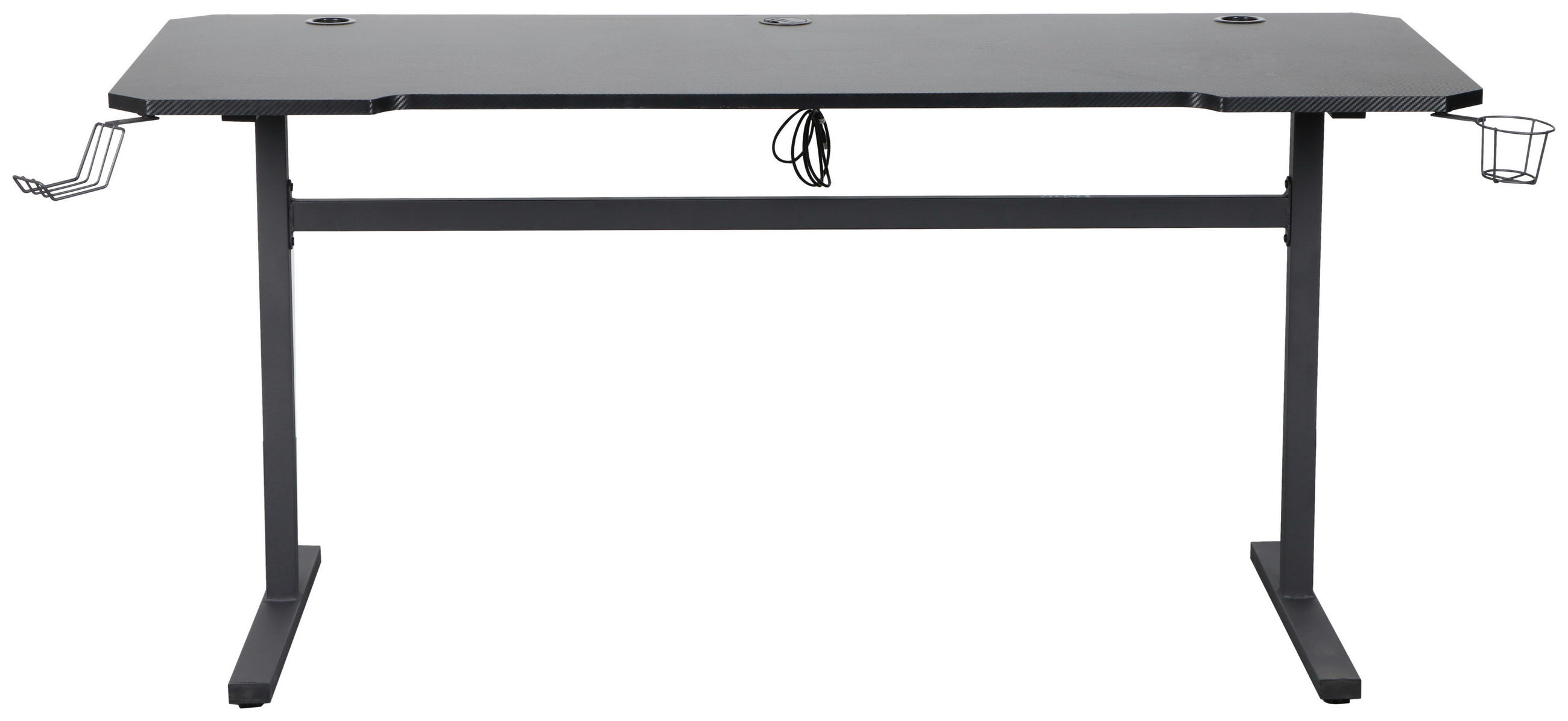GAMINGTISCH Schwarz  - Schwarz, Design, Holzwerkstoff/Metall (140/60/75cm) - Carryhome