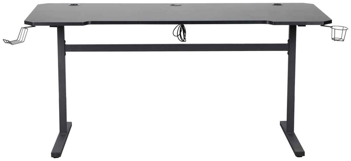 GAMINGTISCH Schwarz  - Schwarz, Design, Holzwerkstoff/Metall (140/60/75cm) - Carryhome