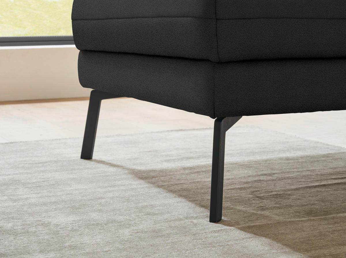 ECKSOFA  in Flachgewebe Anthrazit  175-224/255-365 cm  - Anthrazit/Schwarz, Design, Textil/Metall (175-224/255-365cm) - Dieter Knoll