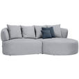 ECKSOFA in Chenille Grau  - Blau/Schwarz, MODERN, Kunststoff/Textil (235/166cm) - Hom`in