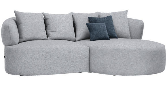 ECKSOFA in Chenille Grau  - Blau/Schwarz, MODERN, Kunststoff/Textil (235/166cm) - Hom`in