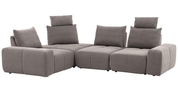 ECKSOFA in Velours Dunkelblau 236/326 cm - Schwarz/Dunkelblau, Design, Kunststoff/Textil (236/326cm) - Xora