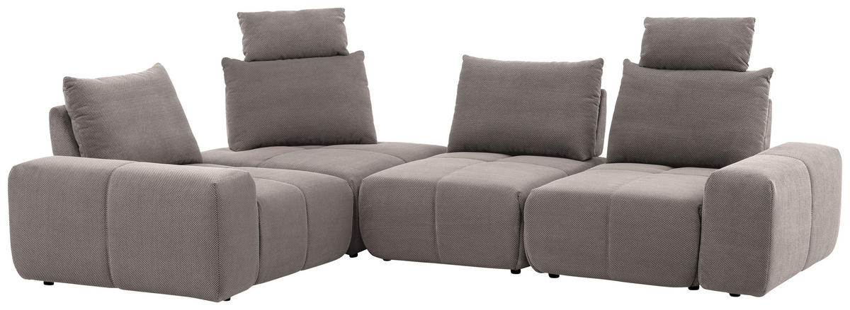 ECKSOFA in Velours Dunkelblau  - Schwarz/Dunkelblau, Design, Kunststoff/Textil (236/326cm) - Xora