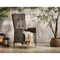 GARTENSESSEL Stahl Grau, Dunkelgrau  - Dunkelgrau/Grau, MODERN, Kunststoff/Textil (55/108/71cm) - Ambia Garden