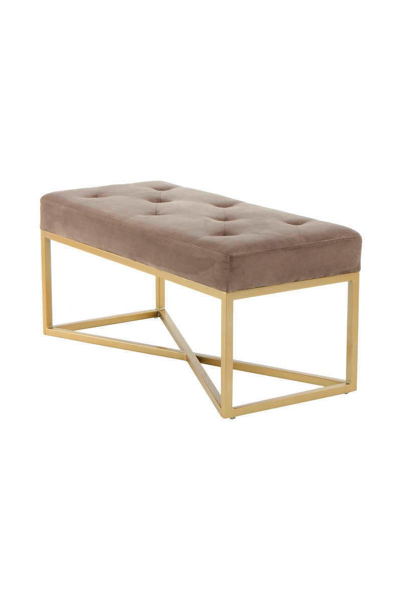 HOCKERBANK Taupe, Goldfarben  - Taupe/Goldfarben, Basics, Kunststoff/Textil (40/90/40cm) - Kayoom