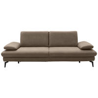 3-SITZER-SOFA in Echtleder Graubraun  - Graubraun/Schwarz, Design, Leder/Metall (238/86/94cm) - Dieter Knoll
