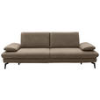 3-SITZER-SOFA Echtleder Graubraun  - Graubraun/Schwarz, Design, Leder/Metall (238/86/94cm) - Dieter Knoll