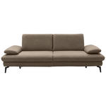 3-SITZER-SOFA in Leder Graubraun  - Graubraun/Schwarz, Design, Leder/Metall (238/86/94cm) - Dieter Knoll